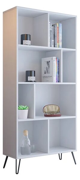 Biały wysoki regał z półkami w stylu loft S9-R36
