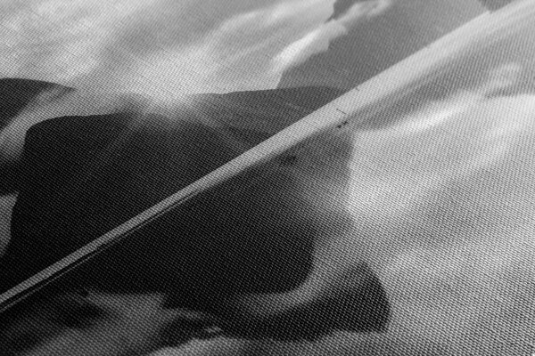 Obraz Milford Sound o wschodzie słońca w wersji czarno-białej
