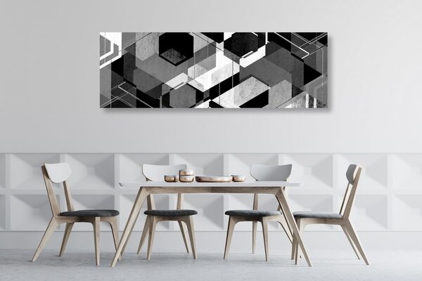 Obraz abstrakcyjna geometria w wersji czarno-białej