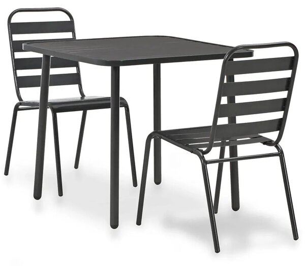 Zestaw metalowych mebli ogrodowych Ewera 2X - szary