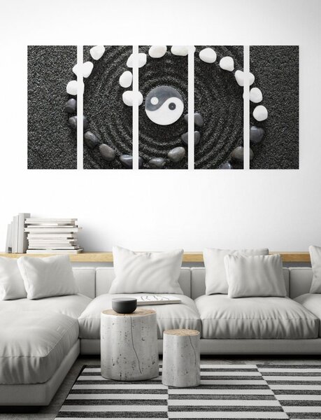 5-częściowy obraz harmonijne Yin i Yang