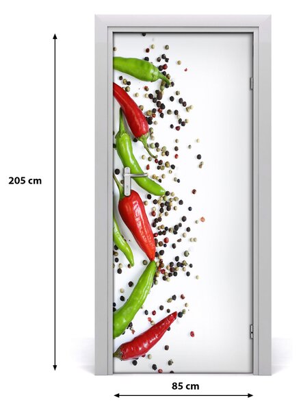 Naklejka na drzwi samoprzylepna Papryczki chilli