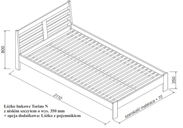 Łóżko bukowe Torino