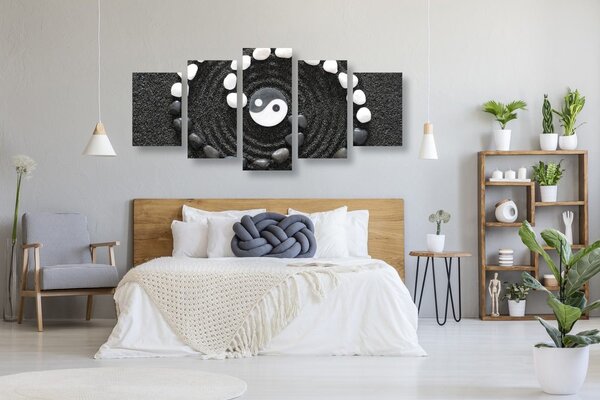 5-częściowy obraz harmonijne yin i yang
