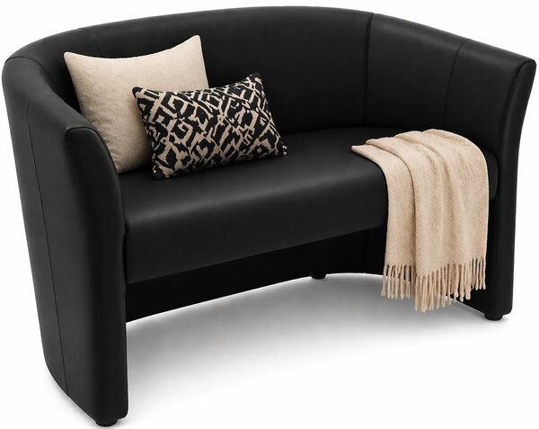 Czarna sofa dwuosobowa ekoskóra A4-S43