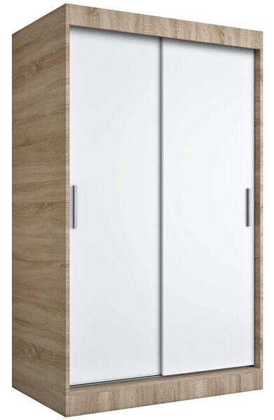 Szafa z przesuwanymi drzwiami dąb sonoma + biały 120 cm G4-C47