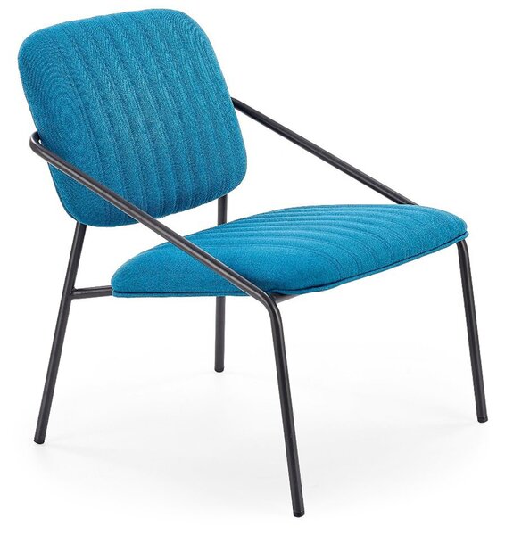 Fotel tapicerowany do salonu gabinetu Industrialny Niebieski LUND