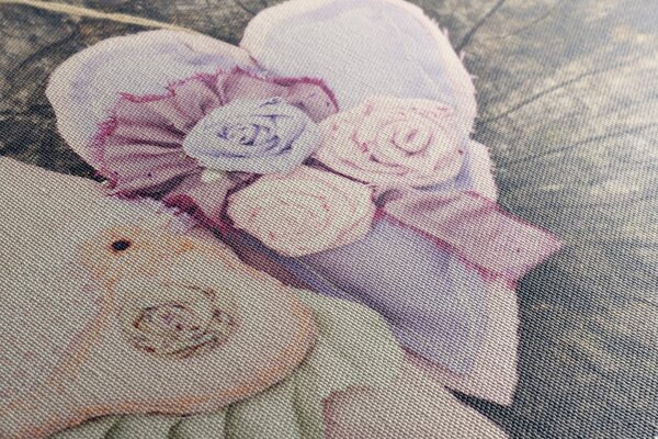 Obraz handmade serduszka na pniu