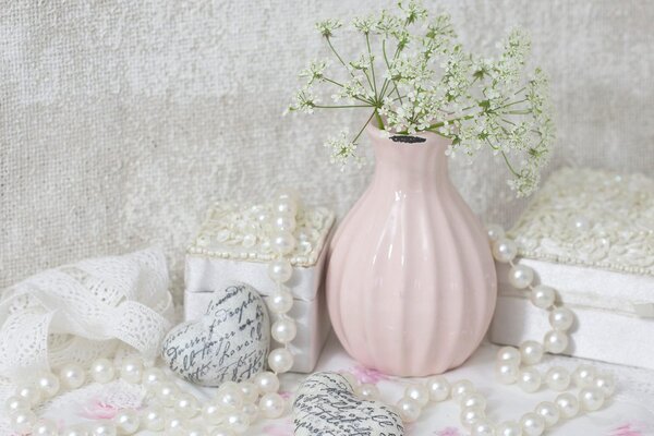 Obraz luksusowa martwa natura w stylu shabby chic