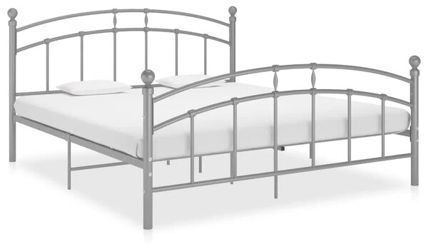 Szare metalowe łóżko małżeńskie 180x200 cm D4-E24
