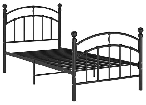 Czarne Metalowe Łóżko Pojedyncze 100X200 Cm A4-F04