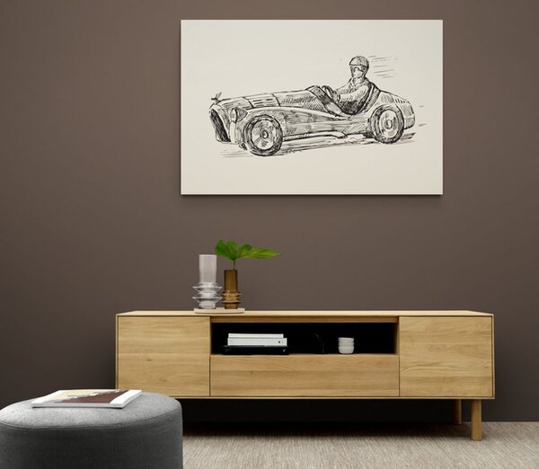 Obraz auto wyścigowe w stylu retro