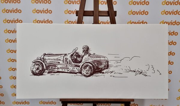 Obraz retro auto wyścigowe