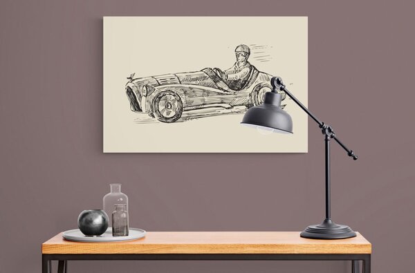 Obraz auto wyścigowe w stylu retro