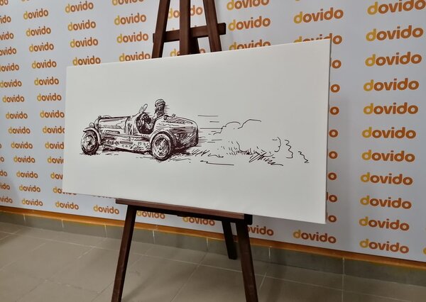 Obraz retro auto wyścigowe