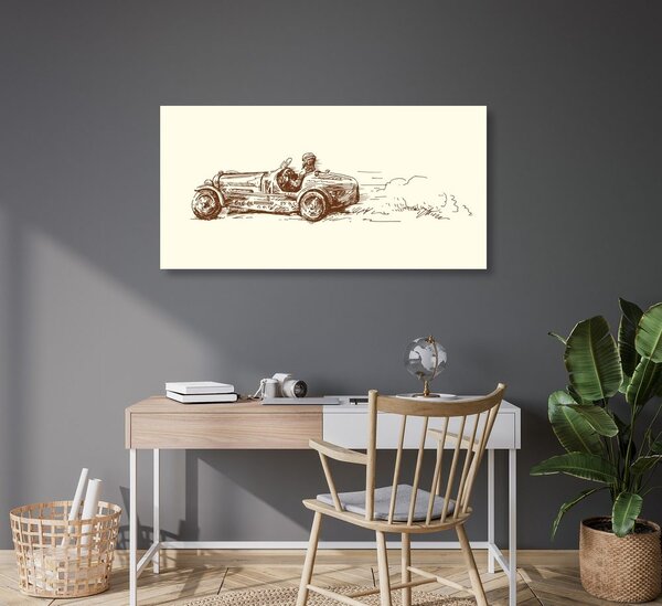 Obraz retro auto wyścigowe