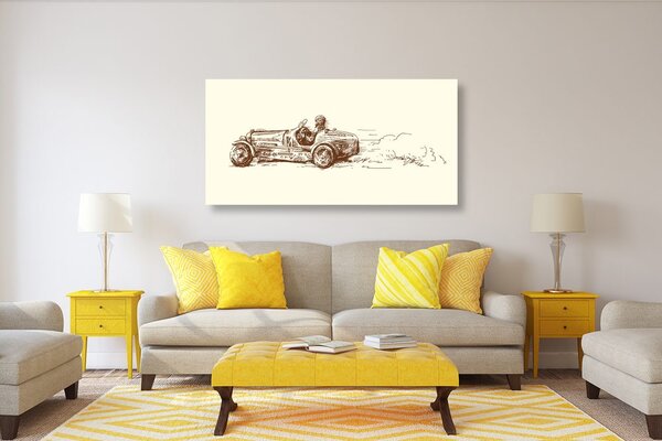 Obraz retro auto wyścigowe