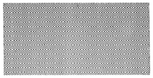 Dywan zewnętrzny na taras geometryczny wzór 80 x 150 cm czarno-biały Imircik Beliani