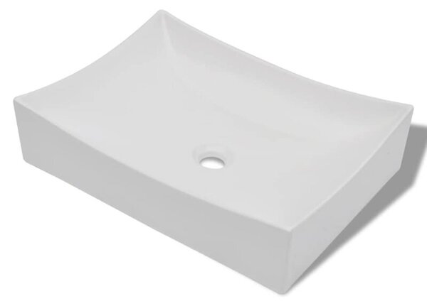 Umywalka łazienkowa, biała porcelana nietypowy kształt