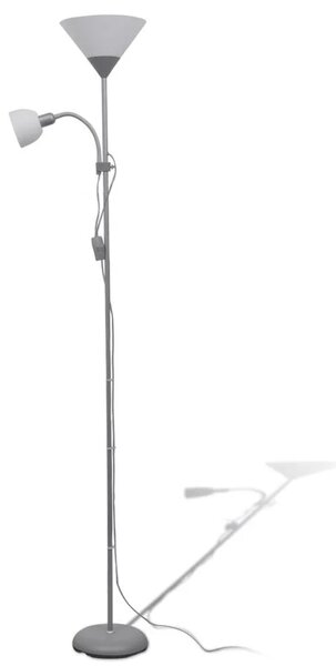 Szara lampa podłogowa dwupunktowa - 5X EX06 K7-G57