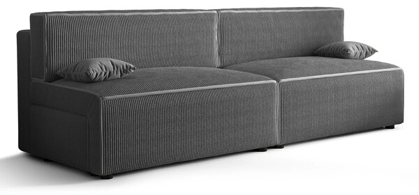 Szara rozkładana sztruksowa sofa P6-S50