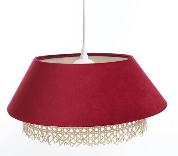 Czerwona lampa wisząca z rattanową dekoracją - 14X A347 B6-D96