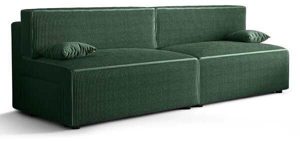 Zielona rozkładana sztruksowa sofa z funkcją spania A5-D08