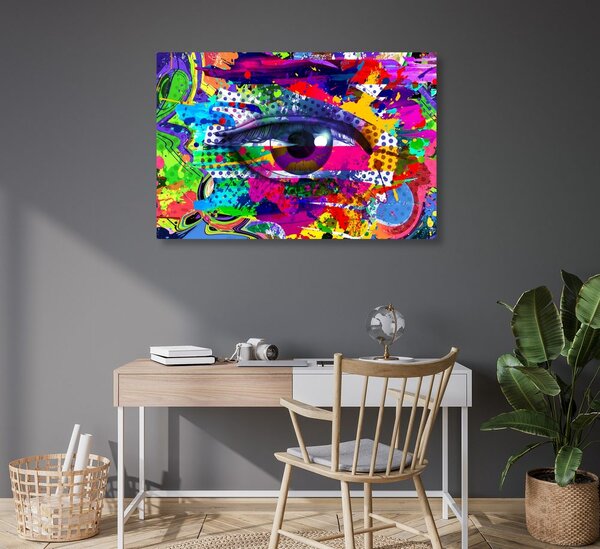 Obraz ludzkie oko w stylu pop-art