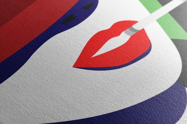 Obraz kobieta w kapeluszu w stylu pop art