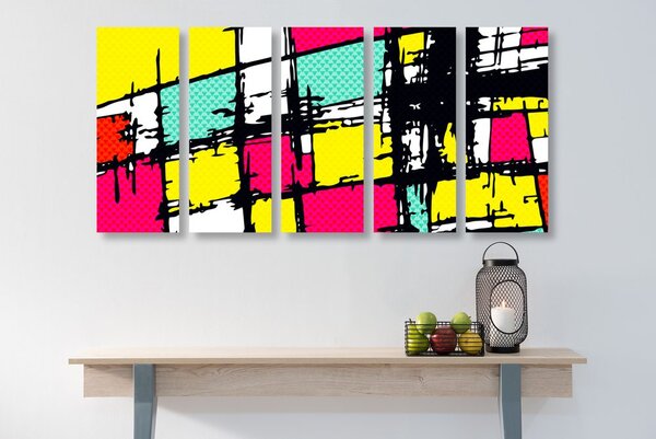 5-częściowy obraz stylowy pop-art