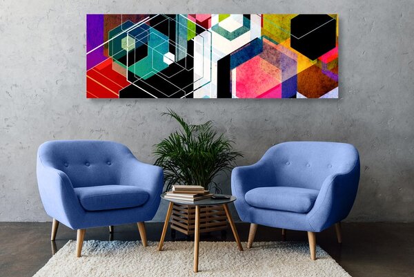 Obraz kolorowy ornament geometryczny