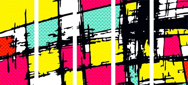5-częściowy obraz stylowy pop-art