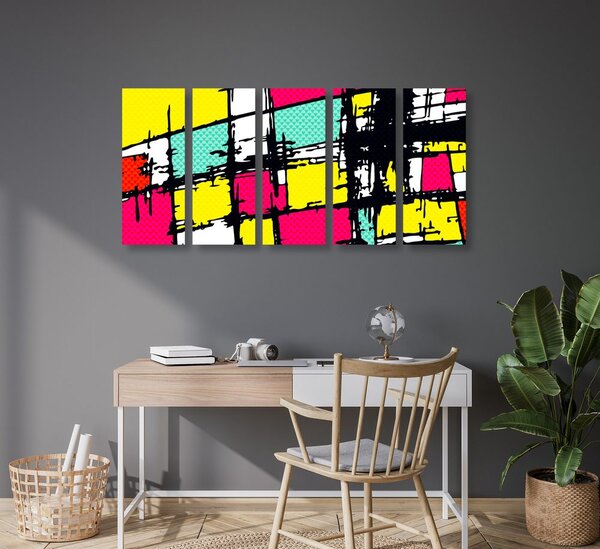 5-częściowy obraz stylowy pop-art