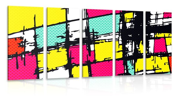 5-częściowy obraz stylowy pop-art