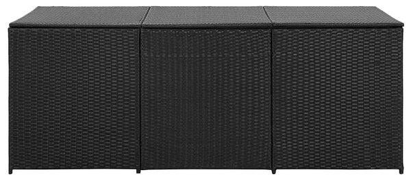 Rattanowa czarna skrzynia ogrodowa F6-Z26