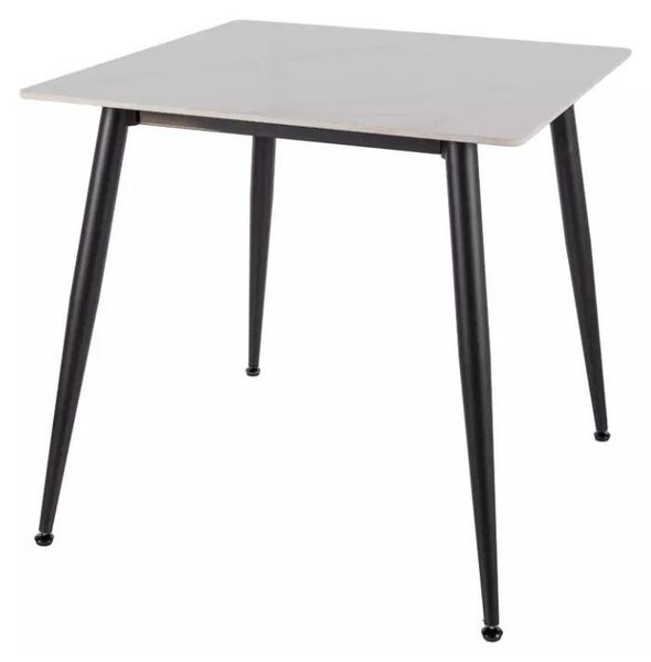 Stół jadalny RION 80x80 z blatem ceramicznym, biały marmur