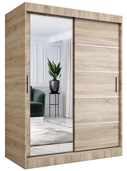 Szafa z drzwiami przesuwnymi 150 cm dąb sonoma N7-F78