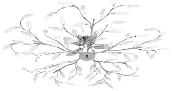 Biała lampa sufitowa z kryształkami F8-K72