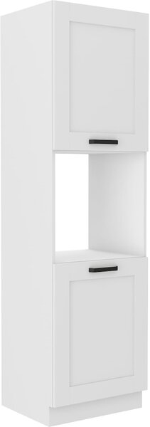 Wysoka szafka słupek na piekarnik LUNA 60 DP-210 2F Biały/Biały