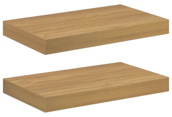 Nowoczesna półka Ścienna z materiału drewnopochodnego w kolorze brązowym