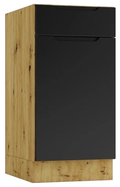 Szafka dolna z szufladą 40 cm dąb artisan + czarny W7-Z24
