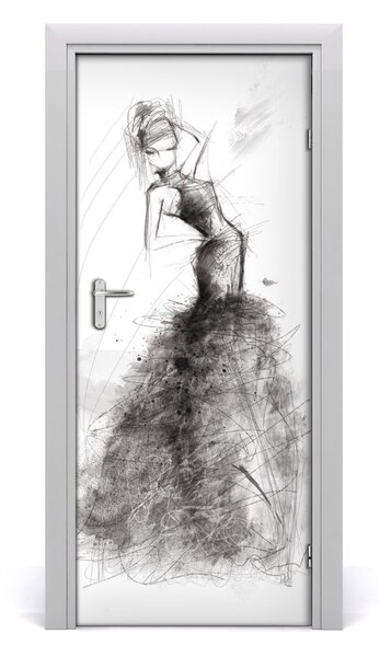 Naklejka samoprzylepna na drzwi Ilustracja mody