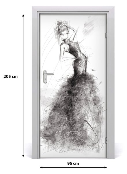 Naklejka samoprzylepna na drzwi Ilustracja mody