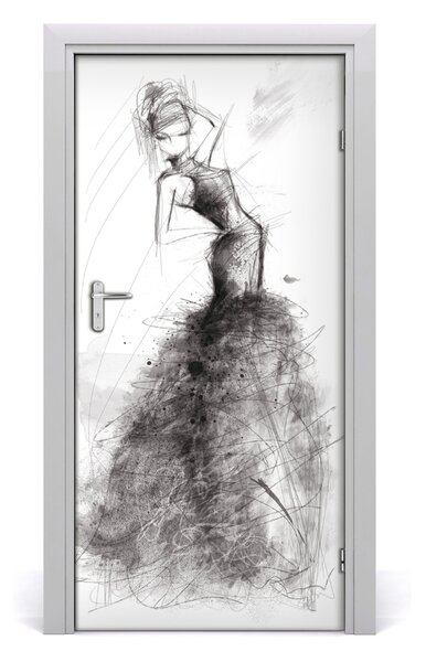 Naklejka samoprzylepna na drzwi Ilustracja mody