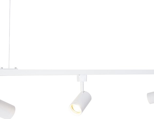 Nowoczesny system szynowy wiszący z 5 reflektorami biały 1-fazowy - Iconic Jeana