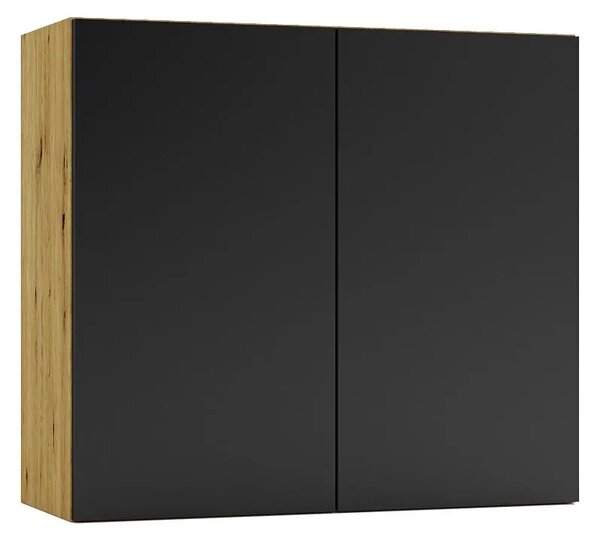 Szafka kuchenna górna 80 cm dąb artisan + czarny S8-R23
