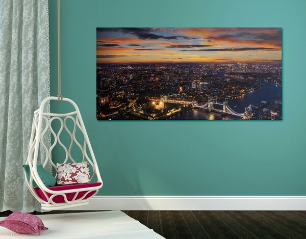 Obraz widok z lotu ptaka na Tower Bridge