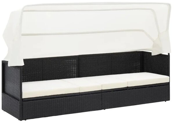 Czarna sofa ogrodowa z zadaszeniem W0-C45