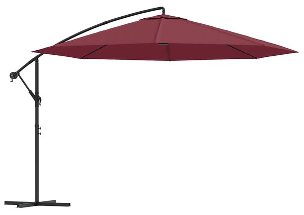 Bordowy ogrodowy parasol z aluminiowym słupkiem N9-E24