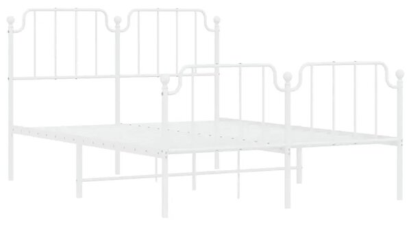 Industrialne białe łóżko metalowe z zagłówkiem 120x200 cm F2-T43